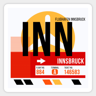 Innsbruck (INN) Airport // Sunset Baggage Tag Magnet